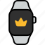 reward, award, winner, crown, smart watch, wrist, gadget 