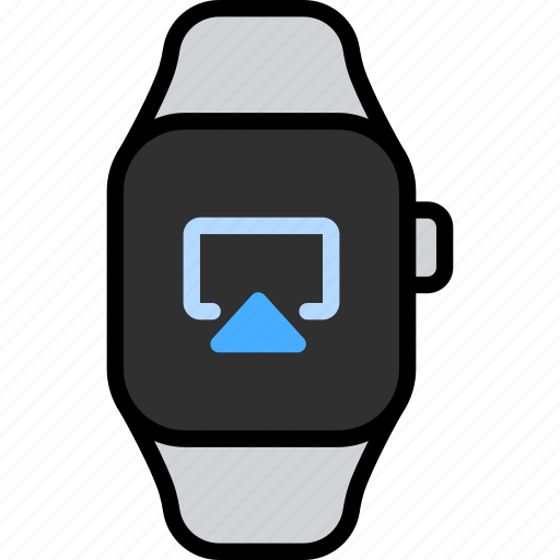 Screen mirroring, play, screen, video, stream, mirror, smart watch icon - Download on Iconfinder