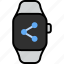 share, connection, dots, communication, smart watch, wrist, tracker 
