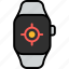 target, location, center, mark, smart watch, wrist, gadget 