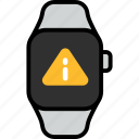 warning, alert, danger, stop, attention, smart watch, wrist 