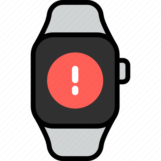 Warning, alert, danger, stop, attention, smart watch, wrist icon - Download on Iconfinder