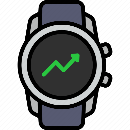 Graph, up, arrow, point, data, information, smart watch icon - Download on Iconfinder