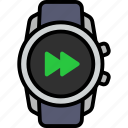 next, button, forward, audio, smart watch, gadget, tracker 