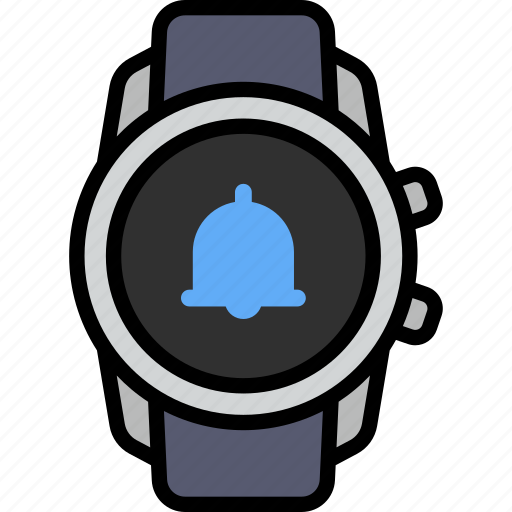 Notification, on, alarm, ring, bell, smart watch, gadget icon - Download on Iconfinder