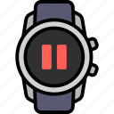 pause, button, control, stop, wait, smart watch, gadget