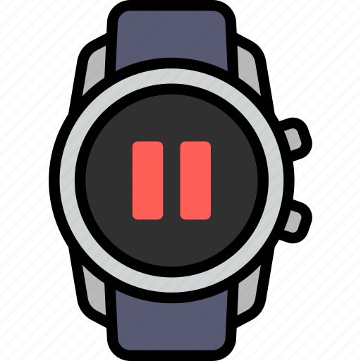 Pause, button, control, stop, wait, smart watch, gadget icon - Download on Iconfinder