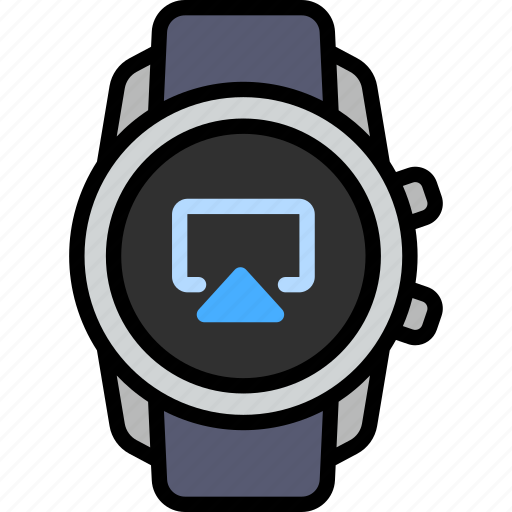 Screen mirroring, play, screen, video, stream, mirror, smart watch icon - Download on Iconfinder