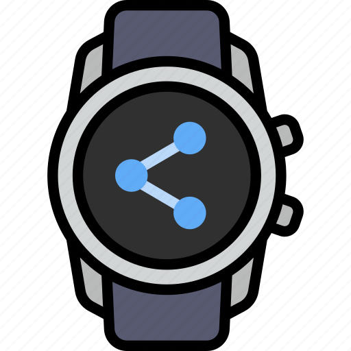 Share, connection, dots, communication, smart watch, gadget, tracker icon - Download on Iconfinder