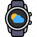 weather, sun, cloud, season, smart watch, gadget, tracker 