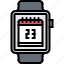calendar, date, interface, smart, ui, watch 