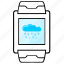 cloud, display, rain, smart, watch, weather 