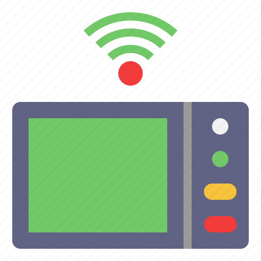 Microwave, cooking, kitchen, smarthome, wifi connected icon - Download on Iconfinder