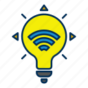 lamp, bulb, signal, connection, wifi, idea, light