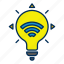 lamp, bulb, signal, connection, wifi, idea, light 