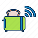 toaster, kitchen, utensil, cook, connection, wifi, signal