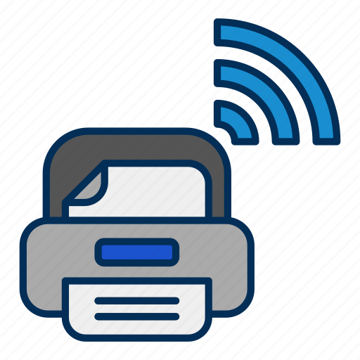 Printer, office, signal, wifi, connection icon - Download on Iconfinder