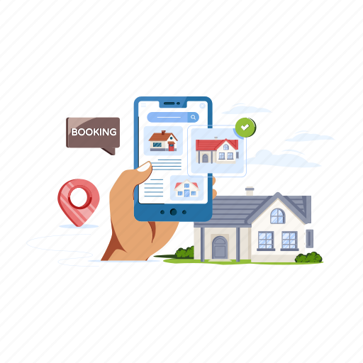 Online property, house booking, property booking, property app, home booking \ icon - Download on Iconfinder