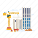 building site, construction site, construction crane, under construction, construction