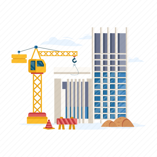 Building site, construction site, construction crane, under construction, construction icon - Download on Iconfinder