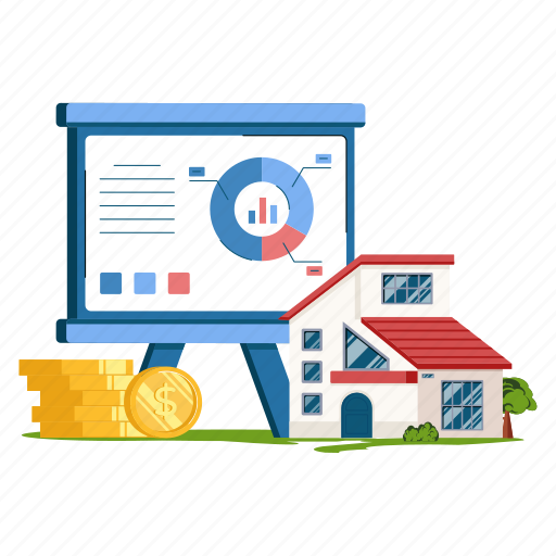 Property market, property analysis, property rate, property value, estate market icon - Download on Iconfinder