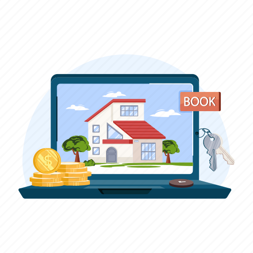 Online property, house booking, property booking, online booking, home booking \ icon - Download on Iconfinder