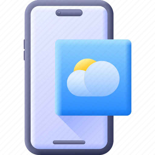 Electronics, communications, smartphone, cellphone, phone, mobile, weatherapp 3D illustration - Download on Iconfinder
