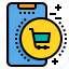 cart, mobile, phone, shopping, smartphone, technology 