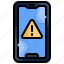 alert, warning, mobile, phone, smartphone, mark 