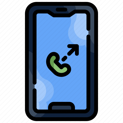 Outgoing, call, phone, communications, smartphone, mobile icon - Download on Iconfinder
