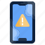 alert, warning, mobile, phone, smartphone, mark 