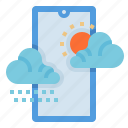climate, clouds, mobile, phone, weather