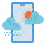 climate, clouds, mobile, phone, weather 