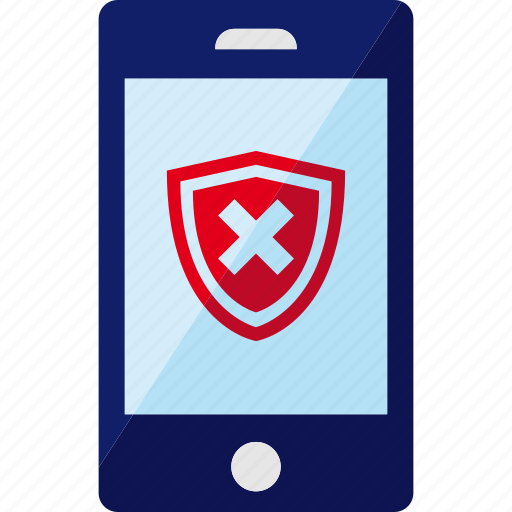 Antivirus, phone, shield, smartphone, unprotected, unsafe icon - Download on Iconfinder