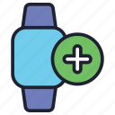 smartwatch, watch, device, technology, wristwatch, time, add, plus, create