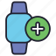 smartwatch, watch, device, technology, wristwatch, time, add, plus, create 
