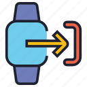 smartwatch, watch, device, technology, wristwatch, time, logout, signout, leave