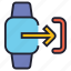 smartwatch, watch, device, technology, wristwatch, time, logout, signout, leave 
