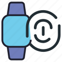 smartwatch, watch, device, technology, wristwatch, time, fingerprint, detection, finger