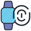 smartwatch, watch, device, technology, wristwatch, time, fingerprint, detection, finger 