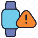 smartwatch, watch, device, technology, wristwatch, time, warning, error, alert