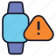smartwatch, watch, device, technology, wristwatch, time, warning, error, alert 