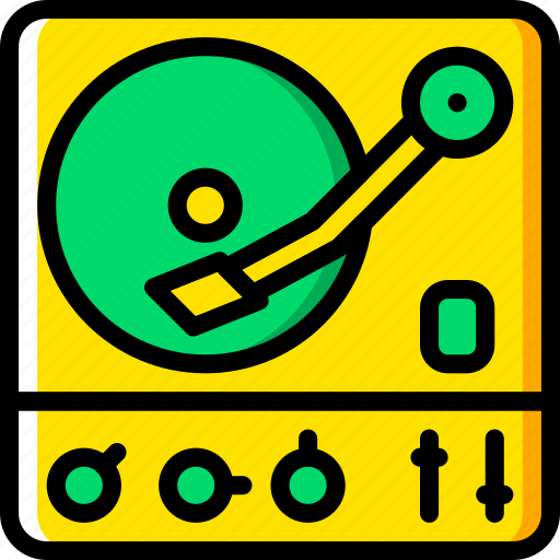 Music, turntable, yellow icon - Download on Iconfinder