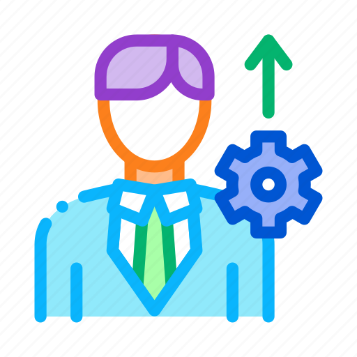 Arrow, businessman, growth, human, mechanical, productivity, silhouette icon - Download on Iconfinder