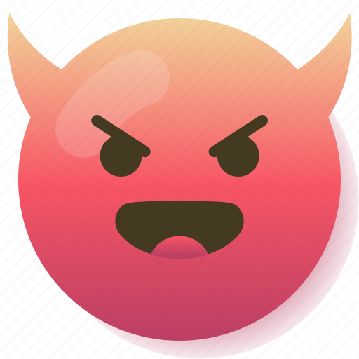 Angry, devil, emoji, emoticon, red, smile, smiley icon - Download on Iconfinder