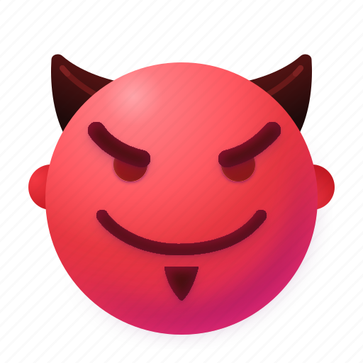 Devil, emotion, face, emoji, smile, red, head icon - Download on Iconfinder