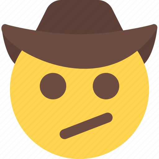 Confused, cowboy, emoticons, smiley icon - Download on Iconfinder