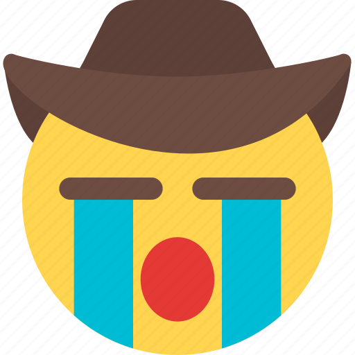 Crying, cowboy, emoticons, smiley icon - Download on Iconfinder