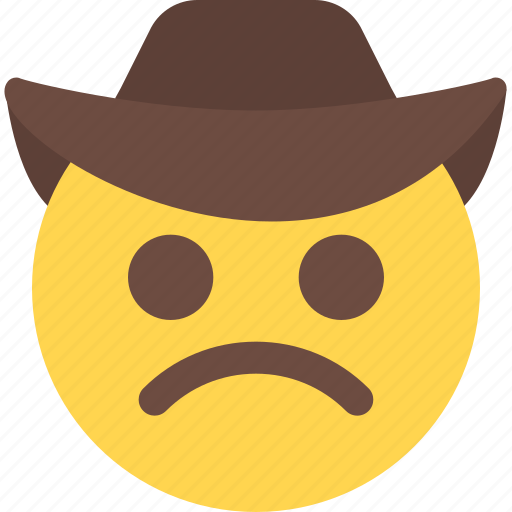 Frowning, cowboy, emoticons, smiley icon - Download on Iconfinder