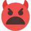 frowning, open, mouth, devil, emoticons 